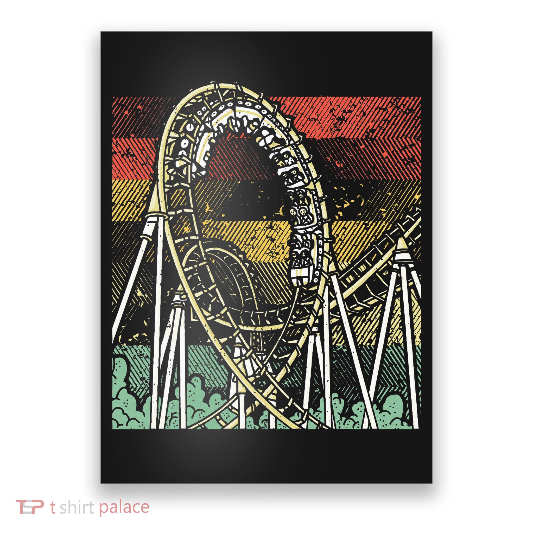 Retro Roller Coaster Poster