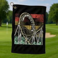 Retro Roller Coaster Golf Towel