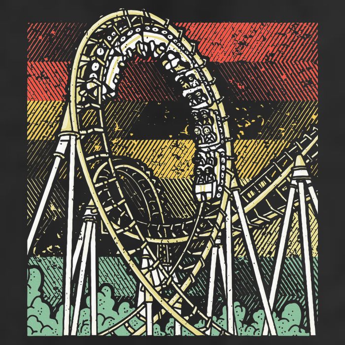 Retro Roller Coaster Golf Towel