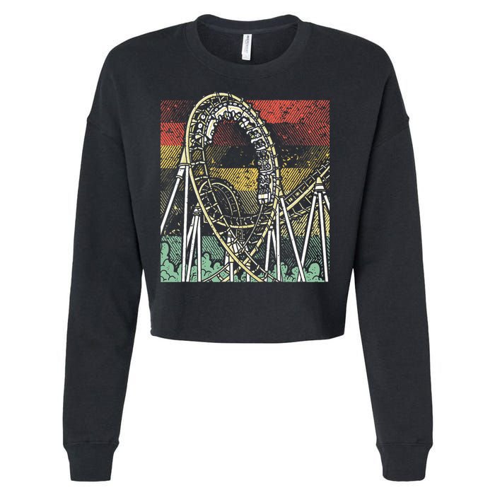 Retro Roller Coaster Cropped Pullover Crew