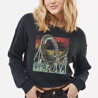 Retro Roller Coaster Cropped Pullover Crew