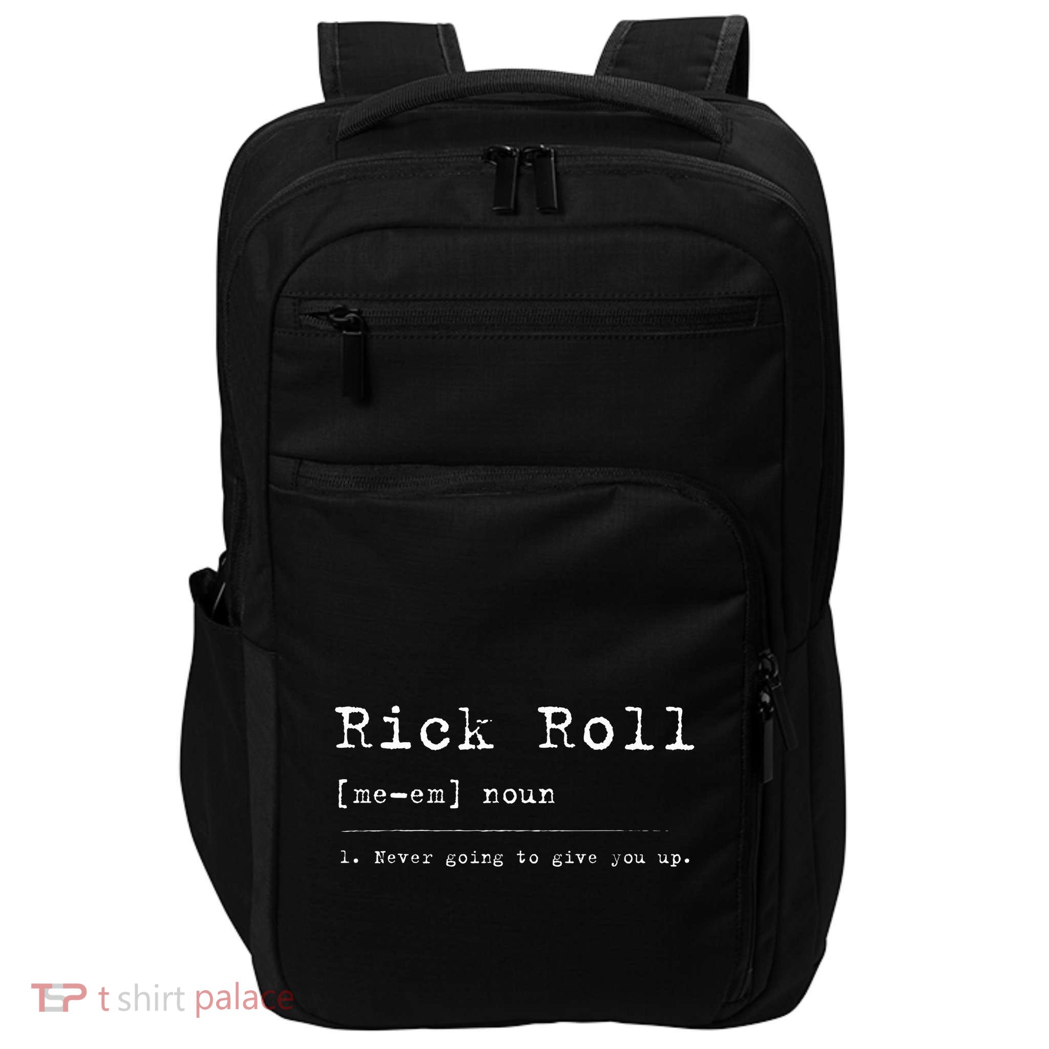Rick Roll Definition Meme Impact Tech Backpack