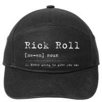Rick Roll Definition Meme 7-Panel Snapback Hat