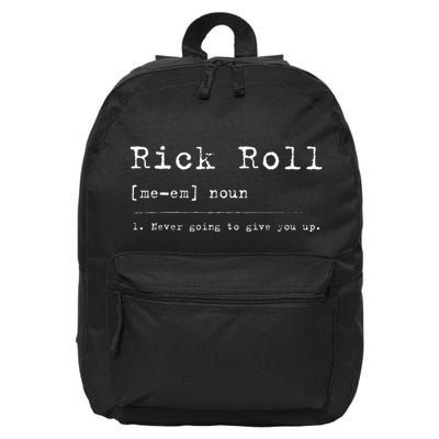 Rick Roll Definition Meme 16 in Basic Backpack