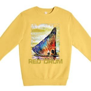 Redfish Red Drum Salty Dad Gift Saltwater Fishing Ocean Fish Premium Crewneck Sweatshirt