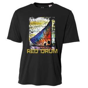 Redfish Red Drum Salty Dad Gift Saltwater Fishing Ocean Fish Cooling Performance Crew T-Shirt