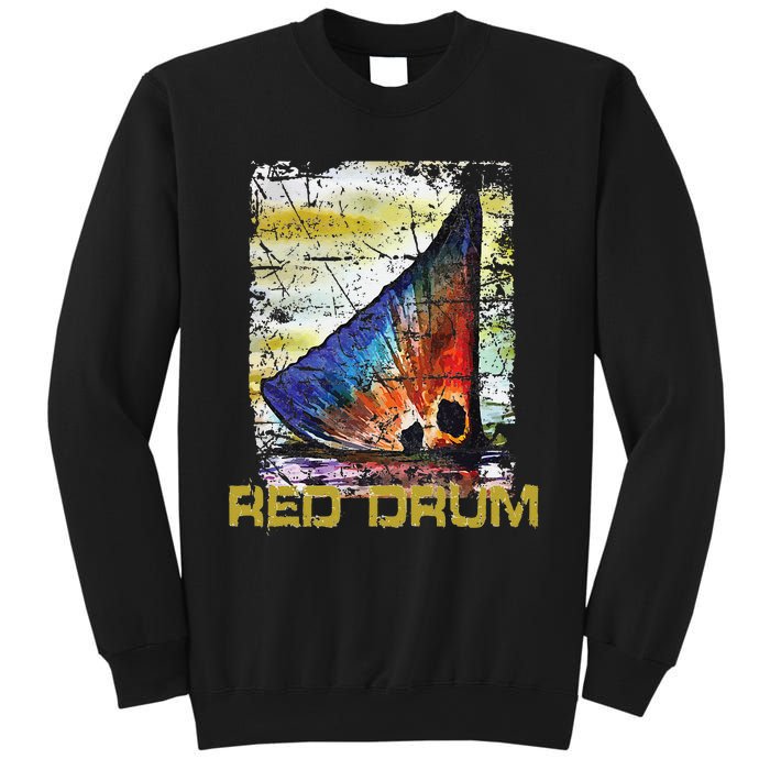 Redfish Red Drum Salty Dad Gift Saltwater Fishing Ocean Fish Sweatshirt