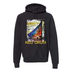 Redfish Red Drum Salty Dad Gift Saltwater Fishing Ocean Fish Premium Hoodie