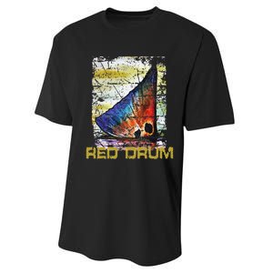 Redfish Red Drum Salty Dad Gift Saltwater Fishing Ocean Fish Performance Sprint T-Shirt