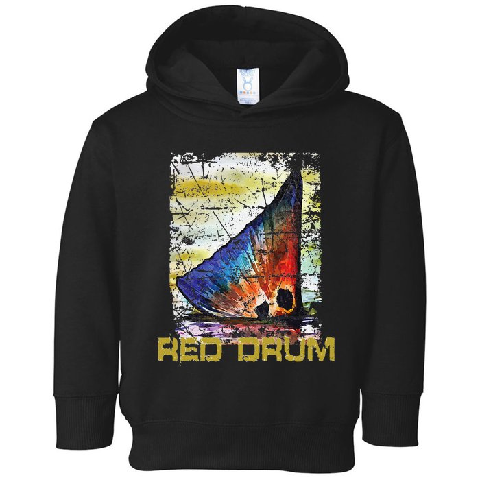 Redfish Red Drum Salty Dad Gift Saltwater Fishing Ocean Fish Toddler Hoodie