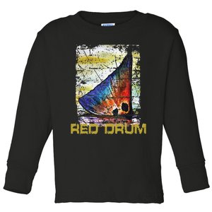 Redfish Red Drum Salty Dad Gift Saltwater Fishing Ocean Fish Toddler Long Sleeve Shirt