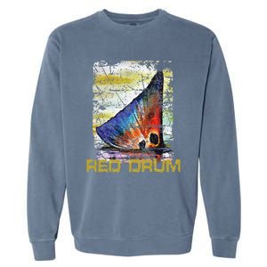 Redfish Red Drum Salty Dad Gift Saltwater Fishing Ocean Fish Garment-Dyed Sweatshirt