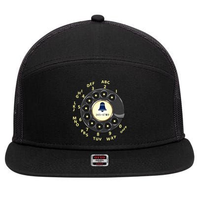 Retro Rotary Dial 7 Panel Mesh Trucker Snapback Hat