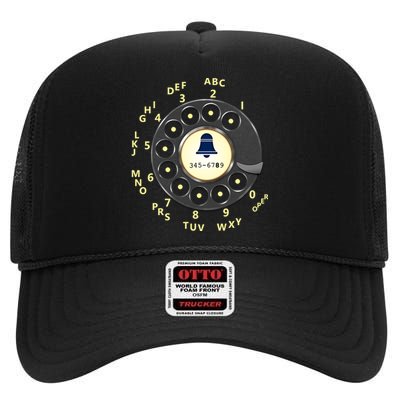 Retro Rotary Dial High Crown Mesh Back Trucker Hat