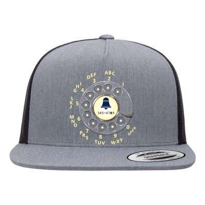 Retro Rotary Dial Flat Bill Trucker Hat