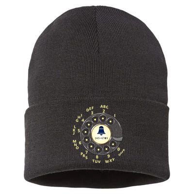 Retro Rotary Dial Sustainable Knit Beanie