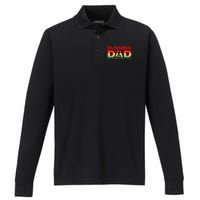 Retro Running Dad Apparel Funny Marathon Performance Long Sleeve Polo