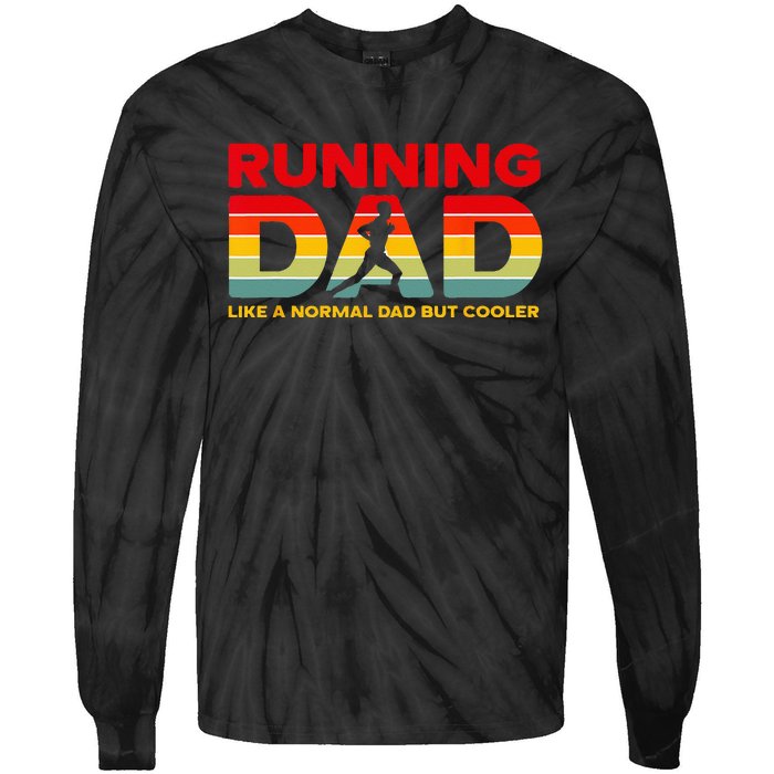 Retro Running Dad Apparel Funny Marathon Tie-Dye Long Sleeve Shirt