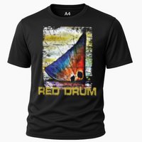 Redfish Red Drum Salty Dad Saltwater Fishing Ocean Fish Cooling Performance Crew T-Shirt