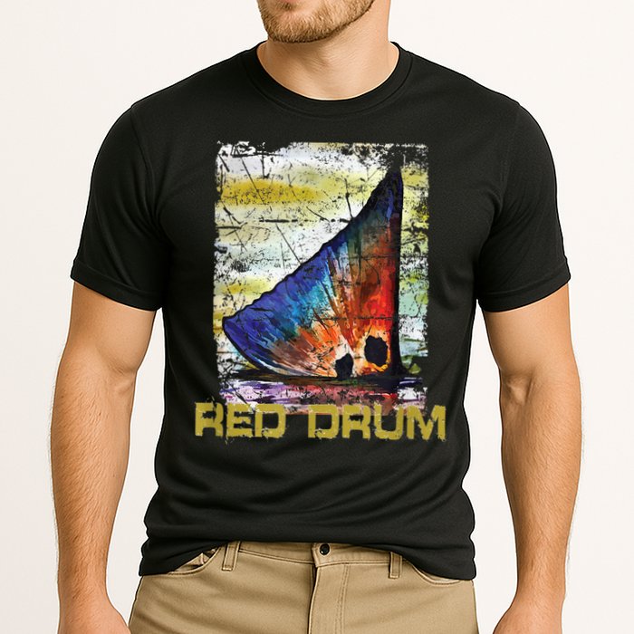 Redfish Red Drum Salty Dad Saltwater Fishing Ocean Fish Cooling Performance Crew T-Shirt