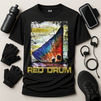 Redfish Red Drum Salty Dad Saltwater Fishing Ocean Fish Cooling Performance Crew T-Shirt
