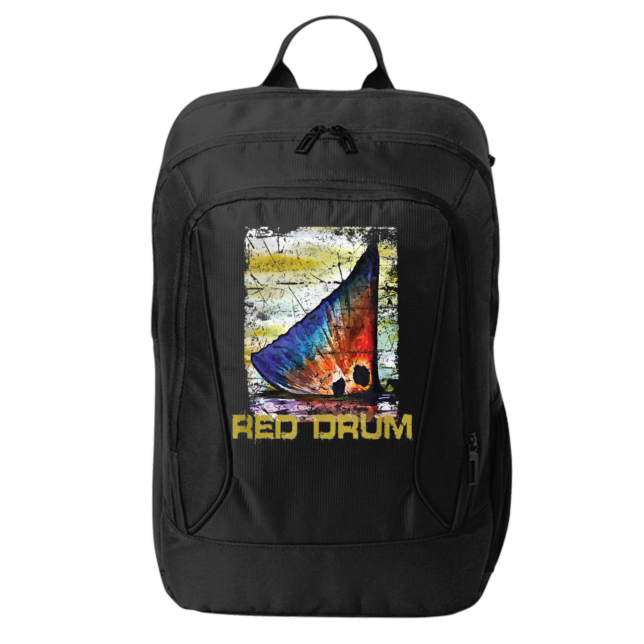 Redfish Red Drum Salty Dad Saltwater Fishing Ocean Fish City Backpack