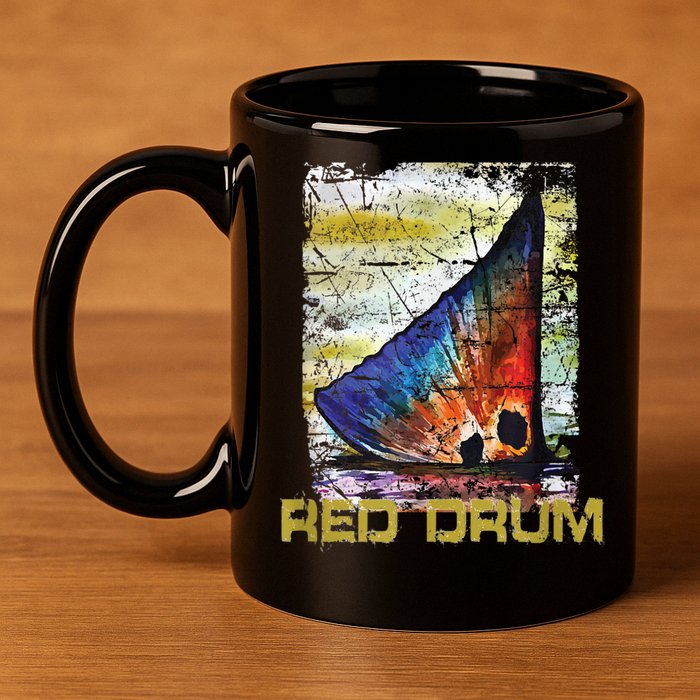 Redfish Red Drum Salty Dad Saltwater Fishing Ocean Fish 11oz C Handle Ceramic Mug
