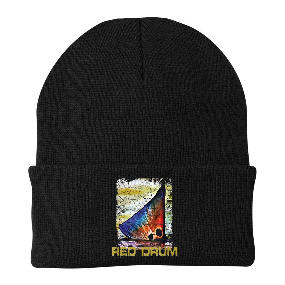Redfish Red Drum Salty Dad Saltwater Fishing Ocean Fish Beanie