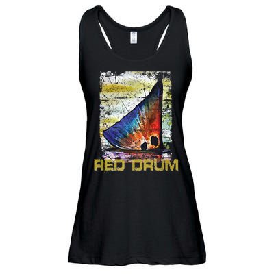 Redfish Red Drum Salty Dad Saltwater Fishing Ocean Fish Ladies Essential Flowy Tank
