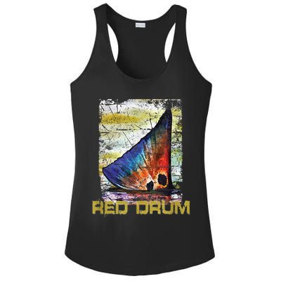 Redfish Red Drum Salty Dad Saltwater Fishing Ocean Fish Ladies PosiCharge Competitor Racerback Tank