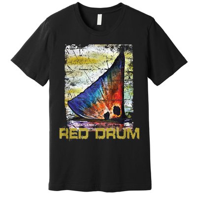 Redfish Red Drum Salty Dad Saltwater Fishing Ocean Fish Premium T-Shirt