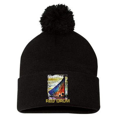 Redfish Red Drum Salty Dad Saltwater Fishing Ocean Fish Pom Pom 12in Knit Beanie