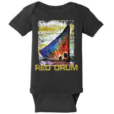 Redfish Red Drum Salty Dad Saltwater Fishing Ocean Fish Baby Bodysuit