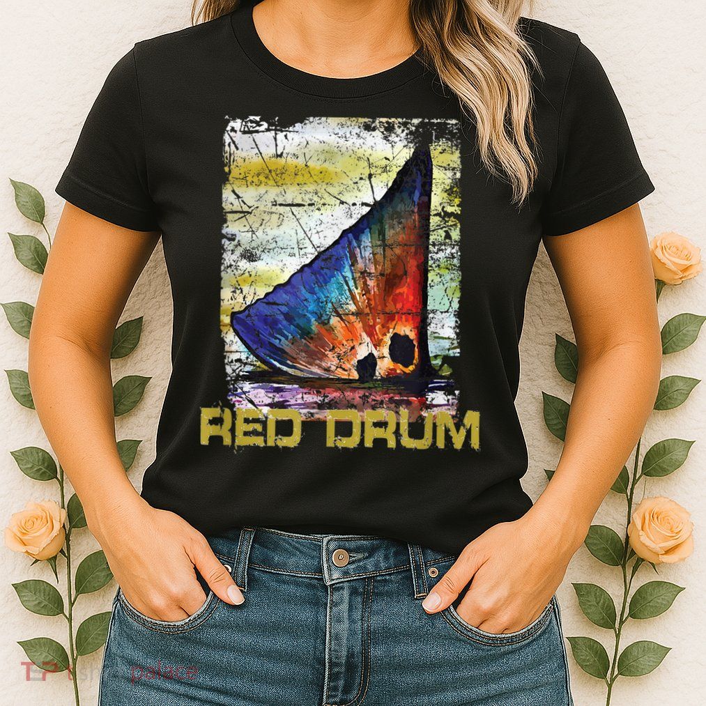 Redfish Red Drum Salty Dad Saltwater Fishing Ocean Fish Womens T-Shirt