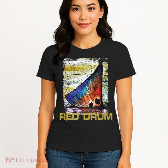 Redfish Red Drum Salty Dad Saltwater Fishing Ocean Fish Womens T-Shirt