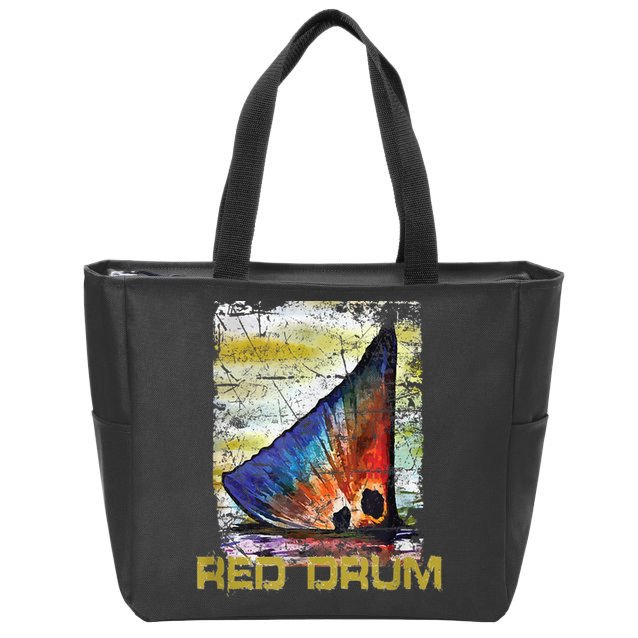 Redfish Red Drum Salty Dad Saltwater Fishing Ocean Fish Zip Tote Bag