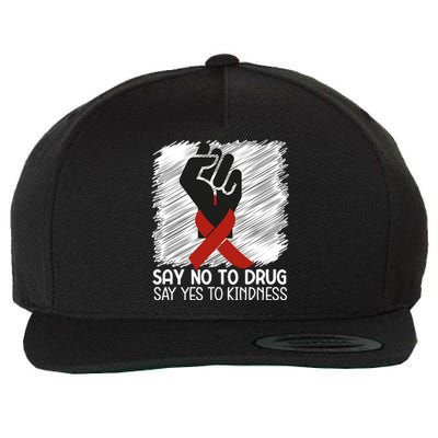 Red Ribbon Drug Awareness, Say No To Dugs We Wear Red Ribbon Week Awareness Wool Snapback Cap