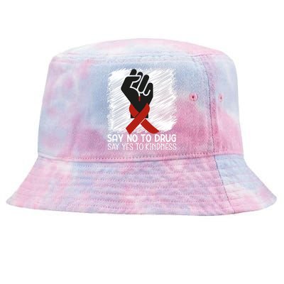 Red Ribbon Drug Awareness, Say No To Dugs We Wear Red Ribbon Week Awareness Tie-Dyed Bucket Hat