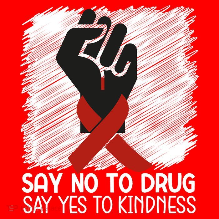 Red Ribbon Drug Awareness, Say No To Dugs We Wear Red Ribbon Week Awareness Poster