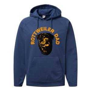 Rottweiler Rottie Dad Daddy Father Funny Performance Fleece Hoodie