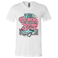 Retro Rockabilly Dance Party V-Neck T-Shirt