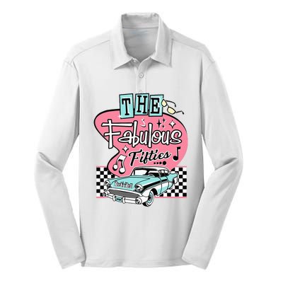 Retro Rockabilly Dance Party Silk Touch Performance Long Sleeve Polo