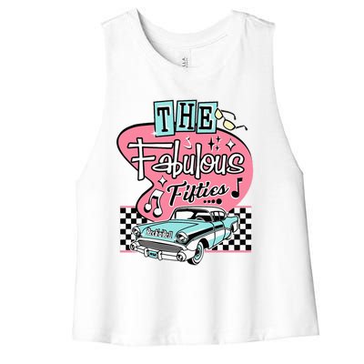 Retro Rockabilly Dance Party Women's Racerback Cropped Tank