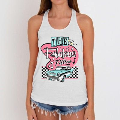 Retro Rockabilly Dance Party Women's Knotted Racerback Tank