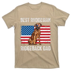 Rhodesian Ridgeback Dad American Flag Dog Lover Owner Funny T-Shirt