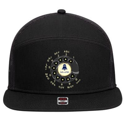 Retro Rotary Dial Phone 7 Panel Mesh Trucker Snapback Hat