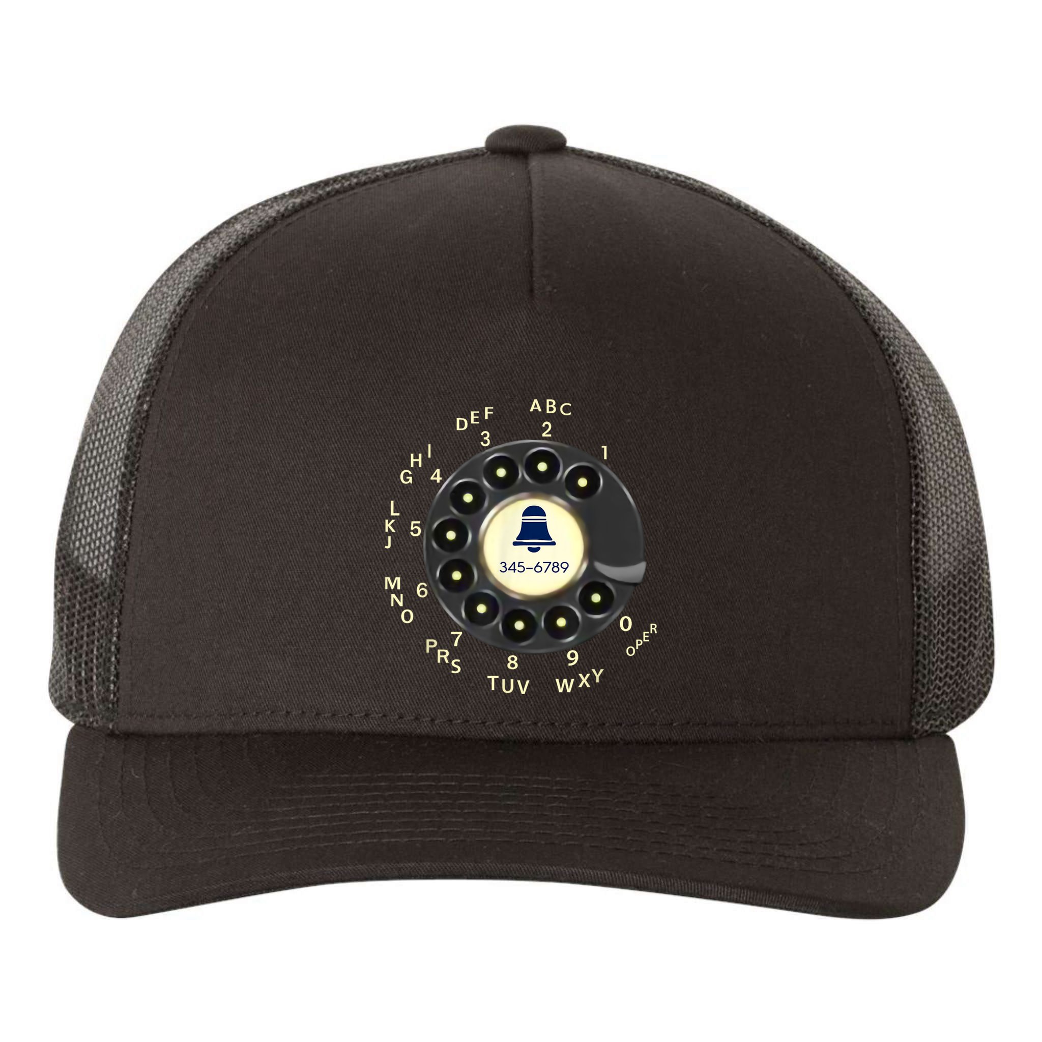 Retro Rotary Dial Phone Yupoong Adult 5-Panel Trucker Hat