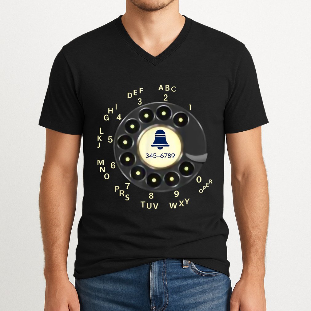 Retro Rotary Dial Phone V-Neck T-Shirt