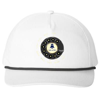 Retro Rotary Dial Phone Snapback Five-Panel Rope Hat