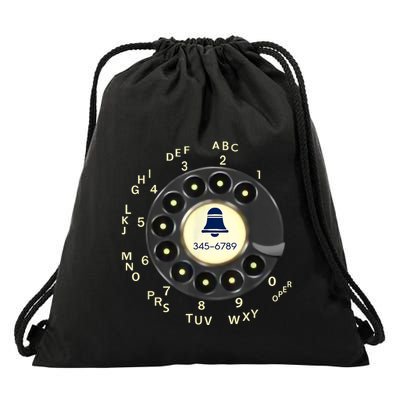 Retro Rotary Dial Phone Drawstring Bag